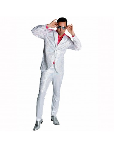 Costume disco luxe homme blanc à paillettes de votre