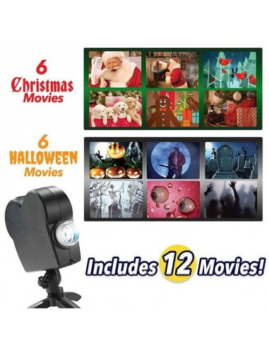 Projecteur de film laser comprenant 12 films sur halloween ou noël avec écran Jusqu'à 80% De Réduction