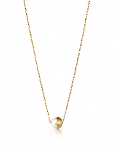 Half Pearl 90 Degree, 18K Yellow Gold + Pearl Necklace en ligne