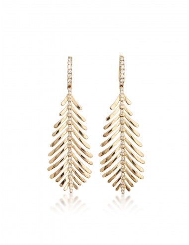 Plume, 18K Yellow Gold + Diamond Earrings Les êtres humains sont 