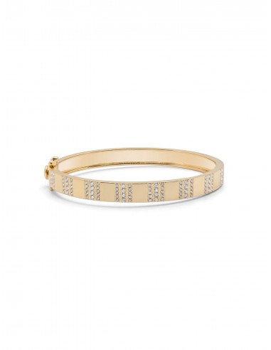 Pinstripe Strength Diamond Bangle, 14K Yellow Gold + Half Way Diamond Bracelet Les magasins à Paris et en Île-de-France