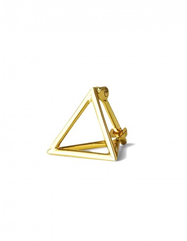 3D Triangle, 18K Yellow Gold Earring, Small Les magasins à Paris