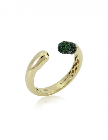 Tube, 14K Yellow Gold + Tsavorite Ring Economisez 