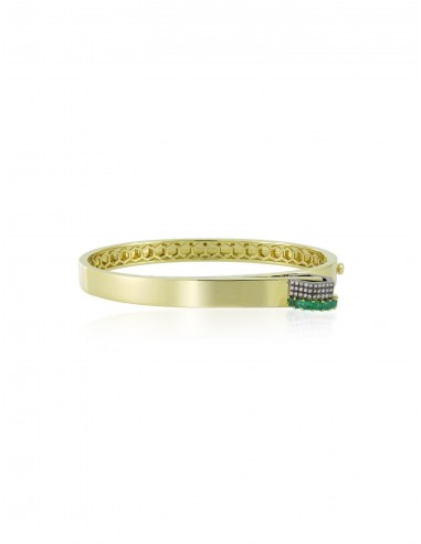 Camille, 14K Yellow Gold, Emerald + Diamond Bracelet En savoir plus