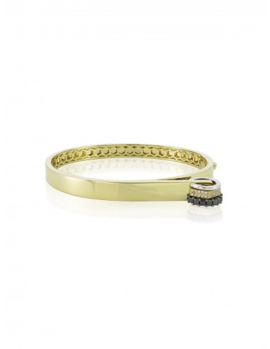 Madeleine, 14K Yellow Gold, Black + White Diamond Braelet de l' environnement