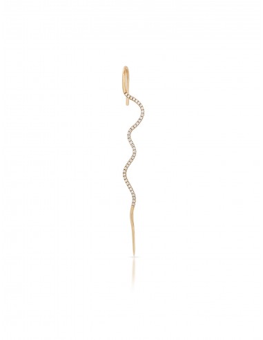 Wave Needle, 14K Yellow Gold + Pavé Diamond Earring Vous souhaitez 