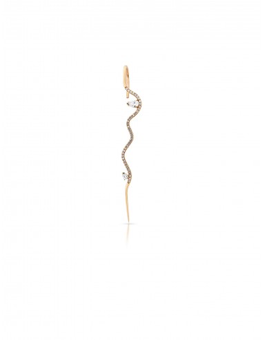 Splash Wave Needle, 14K Yellow Gold, Double Diamond + Pavé Diamond Earring Venez découvrir notre 