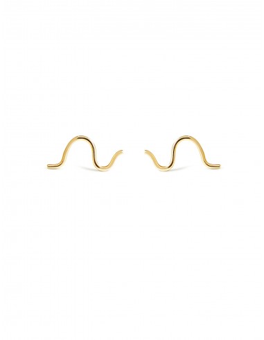 Wave Stud, 14K Yellow Gold Earring à prix réduit toute l'année