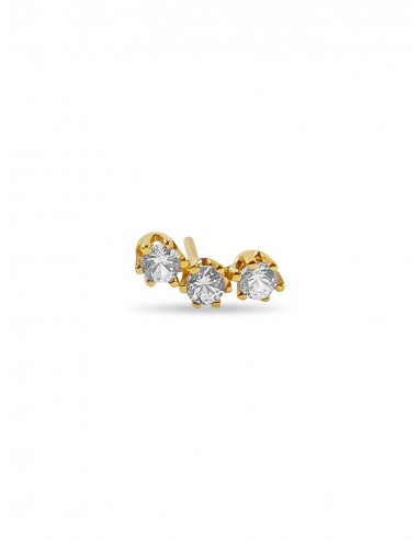 Princess Curve, 14K Yellow Gold + White Diamond Stud votre