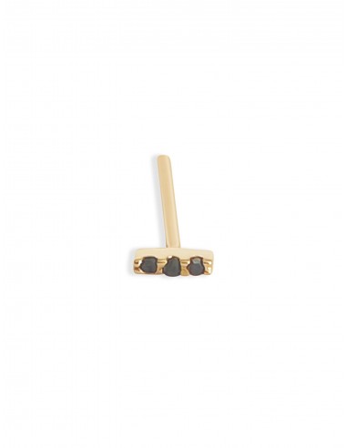 Delicate Brick, 14K Yellow Gold + Black Diamond Stud les muscles