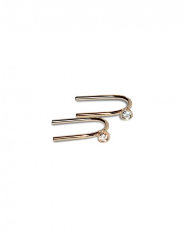 One Pointer Mini Thread, 14K Yellow Gold + Diamond Earring outlet