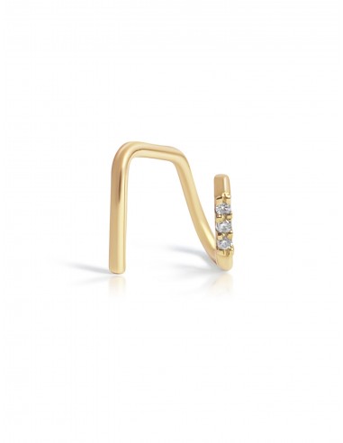 Mini Double Threader, 14K Yellow Gold + Diamond Hoop commande en ligne