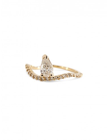 Ocean Drop Nalu, 14K Yellow Gold + Diamond Ring le des métaux précieux