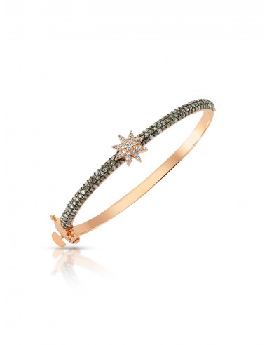 Venus Star, 14K Rose Gold + Multicolor Diamond Bangle Paris Déstockage Promo