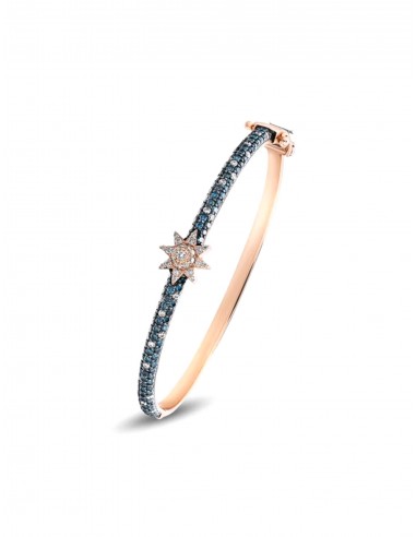 Venus Star, 14K Rose Gold + Multicolor Diamond Bangle votre