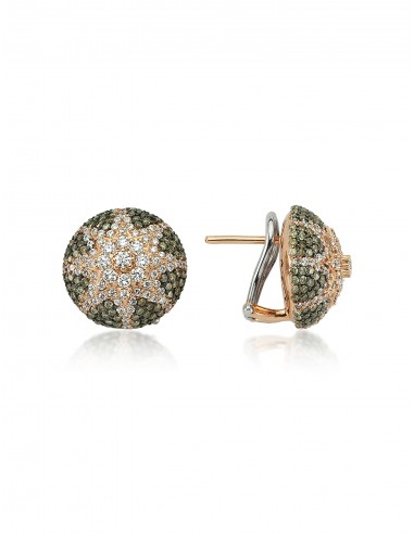 Venus Star, 14K Rose Gold + Multicolor Diamond Earrings la chaussure