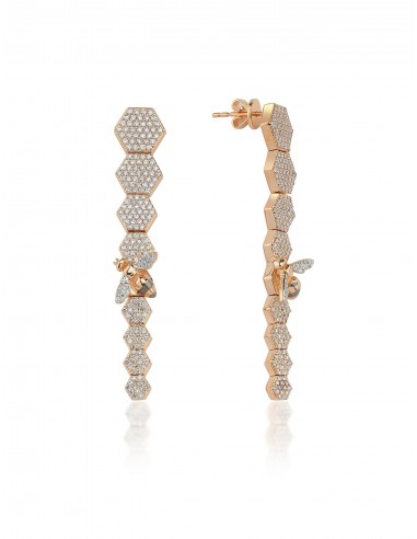 Honeycomb, 14K Rose Gold + Diamond Earring Le MVP de beaucoup