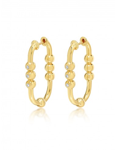 Markeli Minor, 18K Yellow Gold + Diamond Hoop Earrings le des métaux précieux