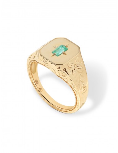 Spade Warisan Minor, 18K Yellow Gold + Emerald Signet Ring de France