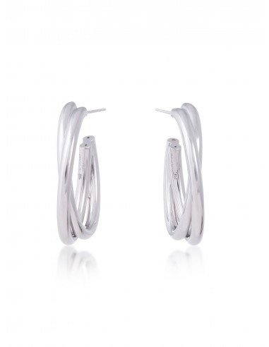 Oval Intertwined Hoop, 18K White Gold Earrings Vous souhaitez 