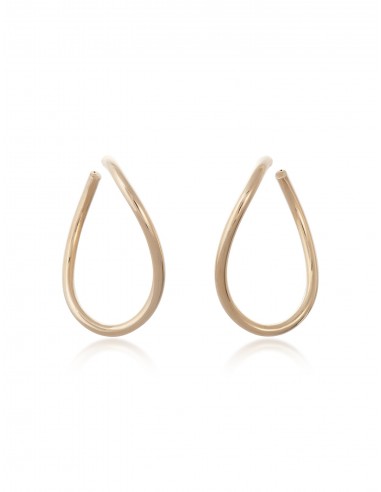 Curved Oval Hoop, 18K Yellow Gold Earrings s'inspire de l'anatomie humaine