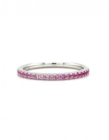 Graduated, 18K White Gold + Pink Sapphire Band vente chaude votre 