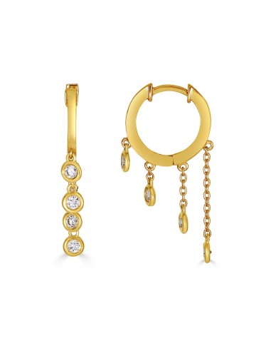 The Dawn Tiered Dangle, 14K Yellow Gold + Diamond Hoops offre 