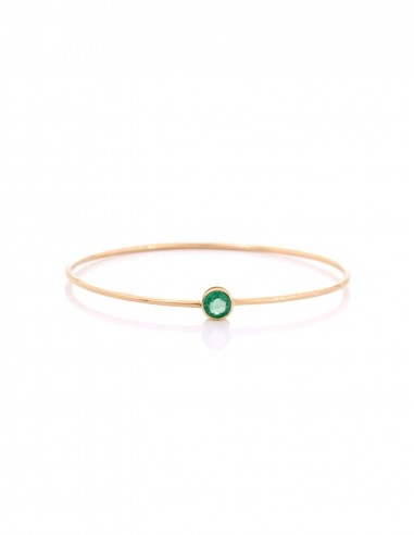 Eternity, 18K Yellow Gold + Emerald Bangle de France