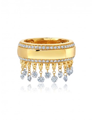 Floating Cigar, 18K Yellow Gold + Diamond Band en linge