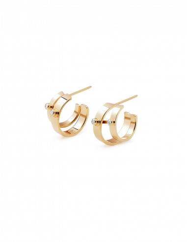 Monday Morning Mood Double, 18K Yellow Gold + Diamond Hoops de votre