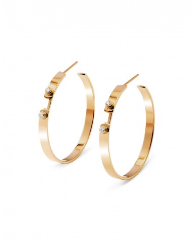 Monday Morning Mood, 18K Yellow Gold Hoops pas cher 