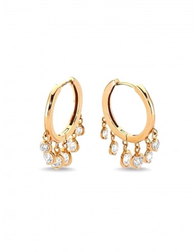 The Dawn Dangle, 14K Yellow Gold + Diamond Hoops, Petite l'achat 