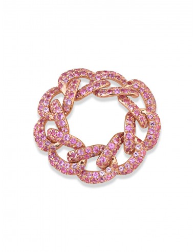 Essential Link, 18K Rose Gold + Pink Sapphire Ring le des métaux précieux