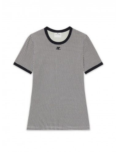 Contrast Houndstooth T-Shirt Amélioration de cerveau avec