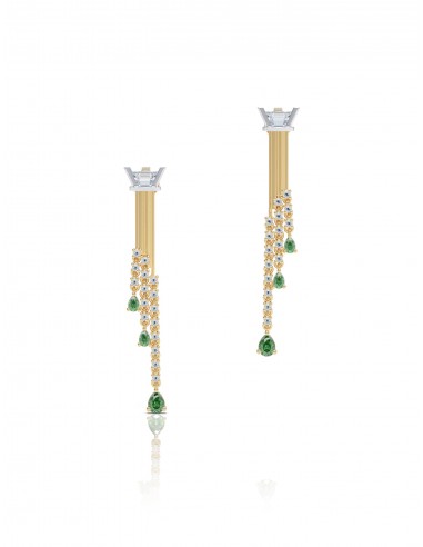 The Fluted Falls, 18K Gold, Tourmaline + Diamond Earrings d'Europe débarque