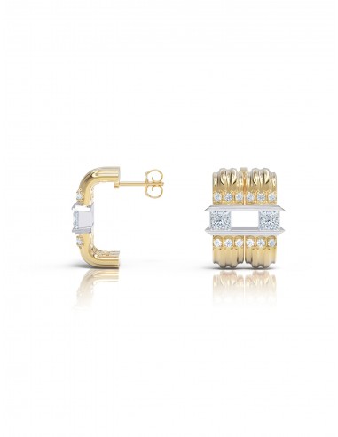 The Fluted Duet, 18K Gold + Diamond Earrings le concept de la Pate a emporter 