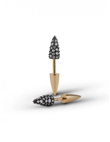 Spike, 18K Yellow Gold + Diamond Earrings En savoir plus