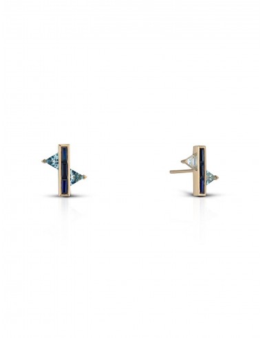 Petite Fenestra Suspension, 18K Yellow Gold, Blue Sapphire + Aquamarine Earrings Les magasins à Paris et en Île-de-France