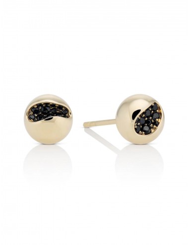 Solar, 18K Yellow Gold + Black Sapphire Studs de la marque