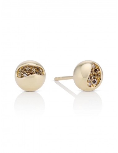 Solar, 18K Yellow Gold + Champagne Diamond Studs Les magasins à Paris et en Île-de-France