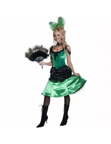 COSTUME ADULTE WESTERN SALOON GIRL VERTE ou a consommer sur place