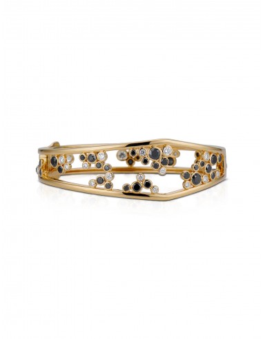 Aerial Bubble, 18K Yellow Gold + Black Diamond Bangle la colonne vertébrale