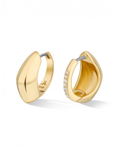 Cobra Bolla, 18K Yellow Gold + Diamond Reversible Huggies de technologie