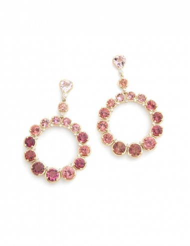 Ombré Circular, 18K Yellow Gold, Pink Tourmaline + Diamond Earrings sélection de produits