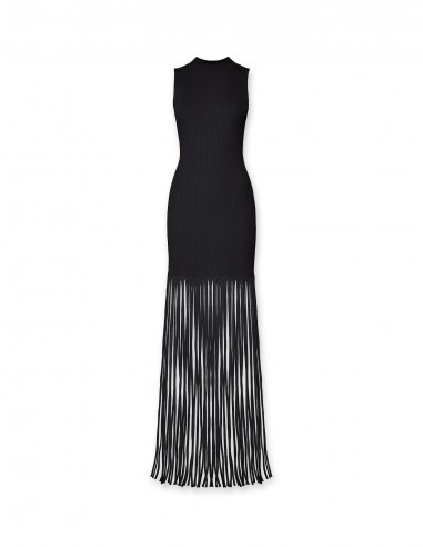 Matte Viscose Fringe Dress Véritable concentré