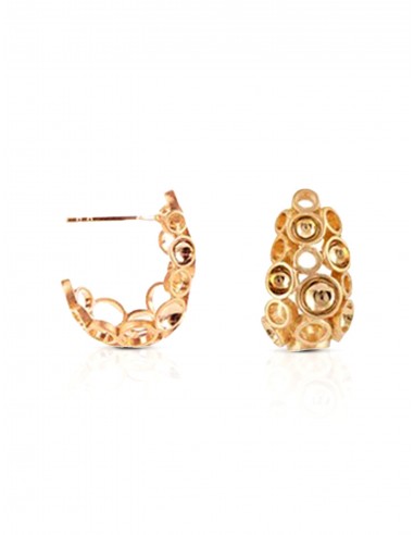 Jali Celestial, 18K Yellow Gold Earring Hoops, Petit en stock