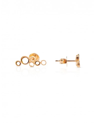 Jali Celestial, 18K Yellow Gold Earring Studs, Slim Petit destockage