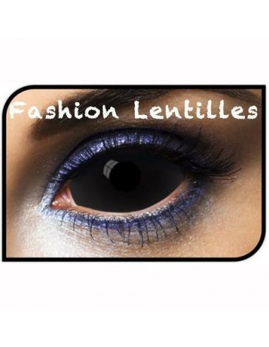 Lentilles de contact Sclera 22 mm noires pleines - 1 an pas cheres