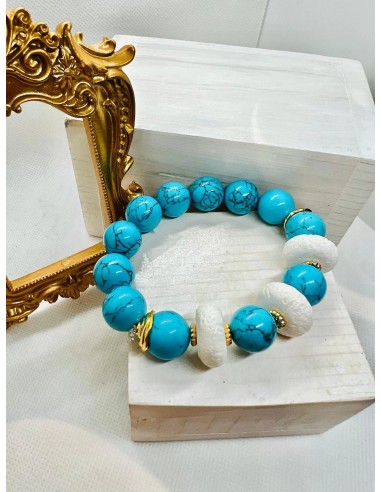 Chloe Azure Turquoise Marble Gemstone Bracelet du meilleur 