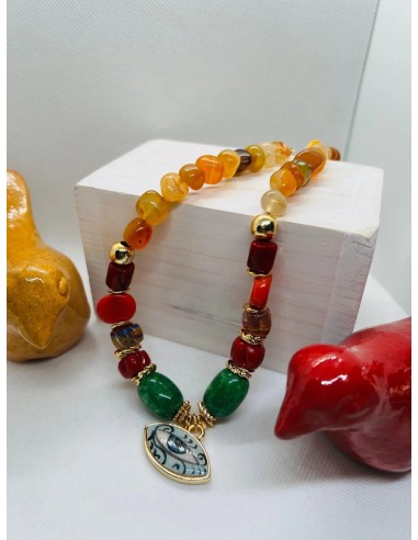 Daphne Yellow Agate Necklace pas chere